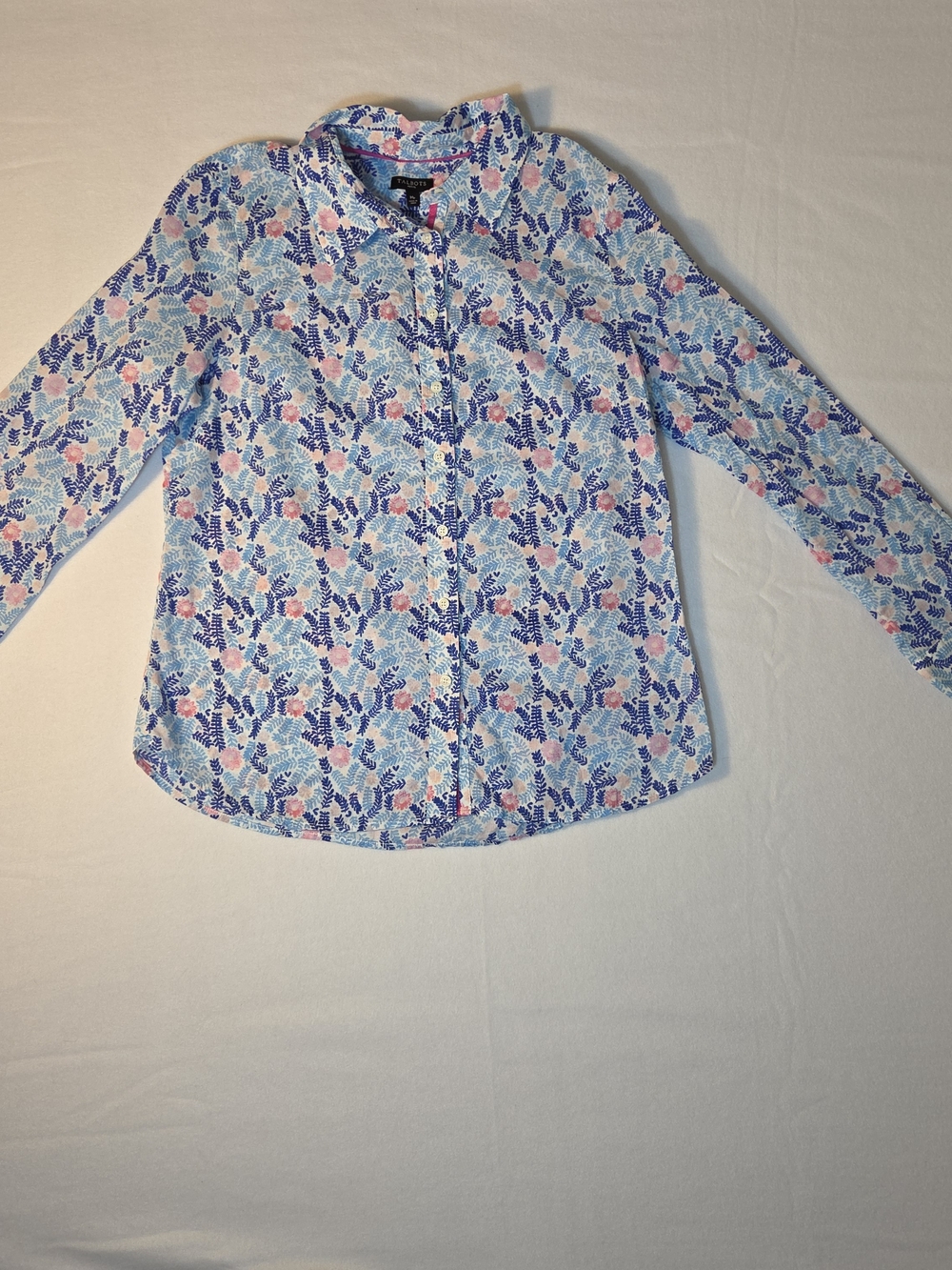 Talbots Blue Floral Button-Up Shirt